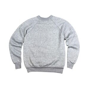 Vtg 80s Tultex Blank Raglan Sweatshirt L Fits M Heather Gray USA Made
